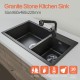 860x460x220mm Black Granite Stone Kitchen Laundry Sink Double Bowls Top/Undermount 860x460x220mm Black Granite Stone Kitchen Laundry Sink Double Bowls Top/Undermount